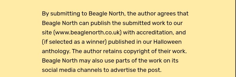 Beagle North Halloween Short Story Competition Guidelines